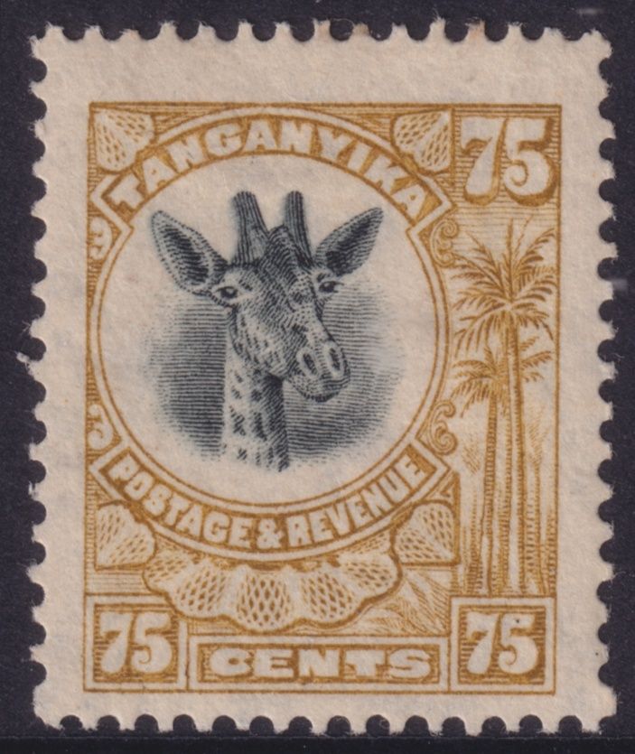 Tanganyika 1922 75c Yellow-Bistre