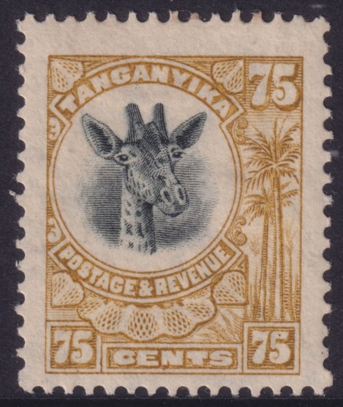Tanganyika 1922 75c Yellow-Bistre