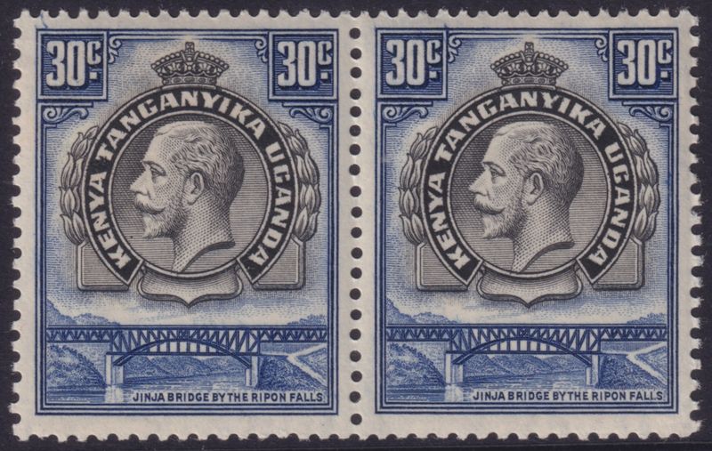 KUT 1935 30c Black and Blue Pair