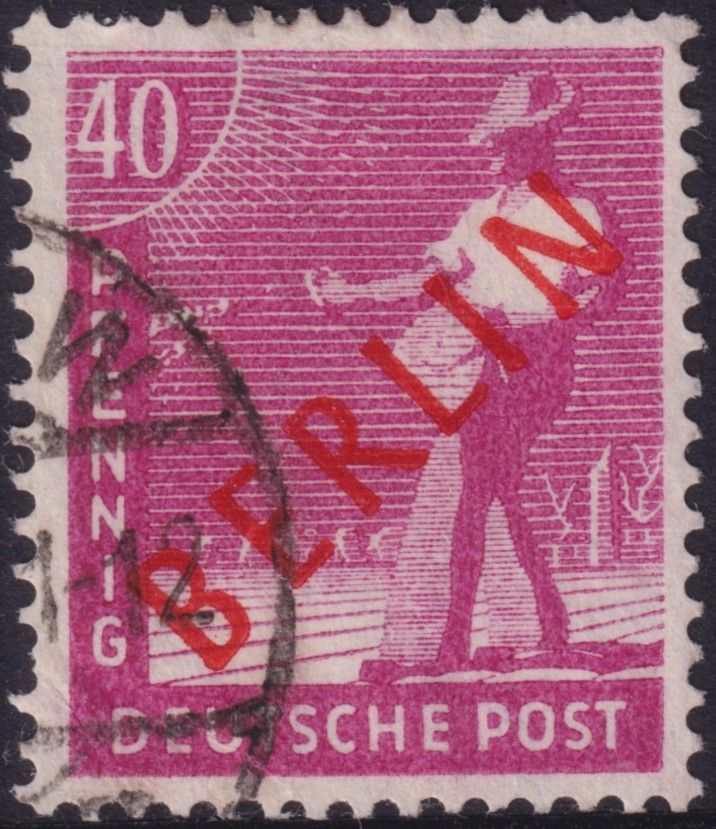Berlin 1949 40pf Berlin Overprint in Red