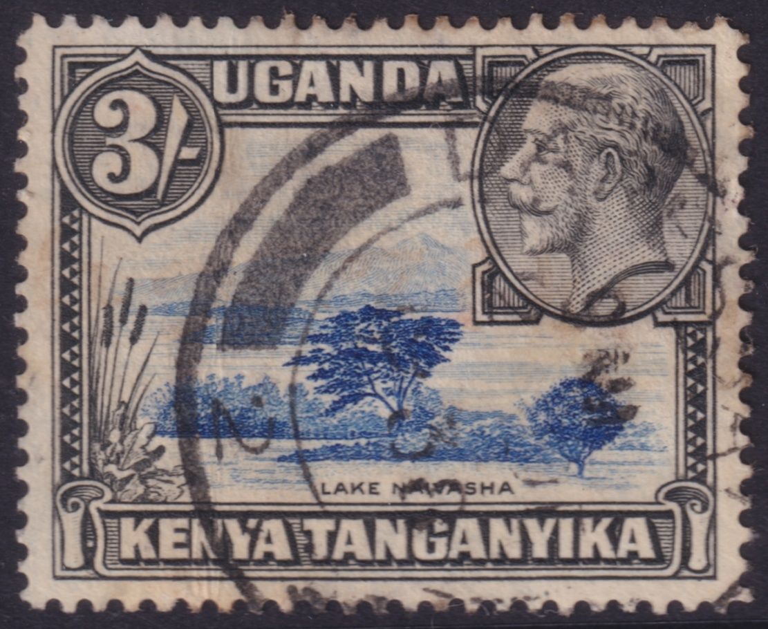 KUT 1935 3/- Blue and Black