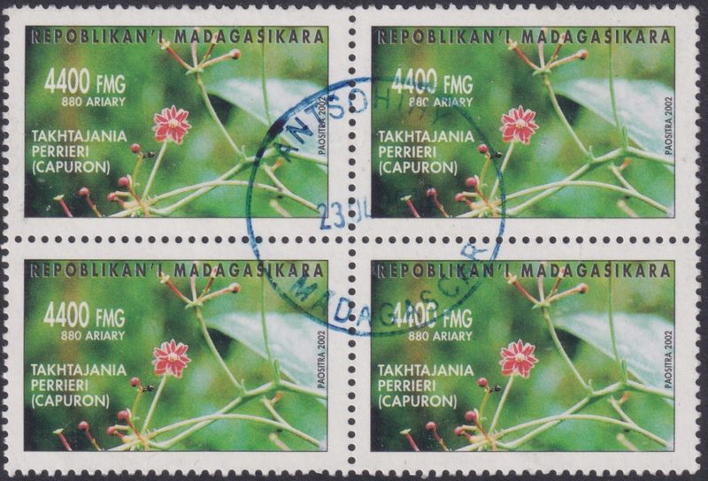Madagascar 2002 4400f Flora Block of Four