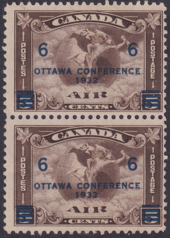 Canada 1932 6c on 5c Ottawa Conference Pair