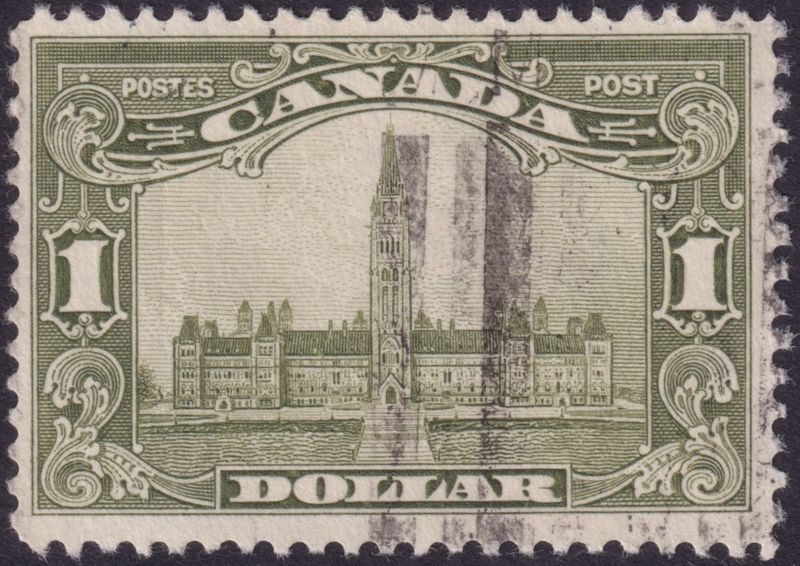 Canada 1929 $1 Olive-Green Parliament Buildings