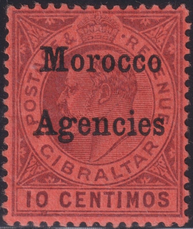 Morocco Agencies 1903 10c Dull Purple on Red
