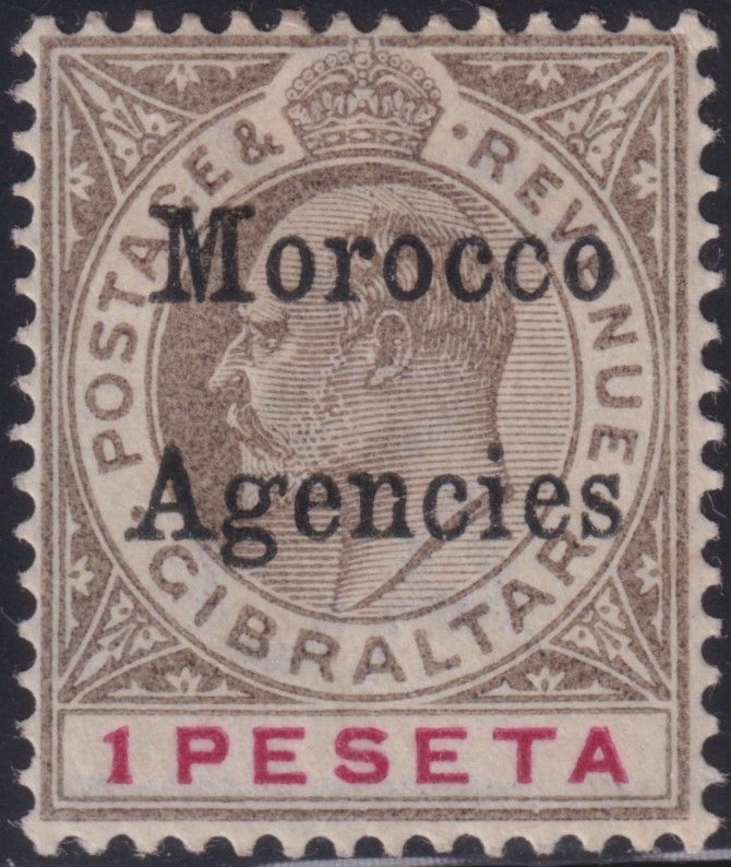 Morocco Agencies 1905 1p Black and Carmine