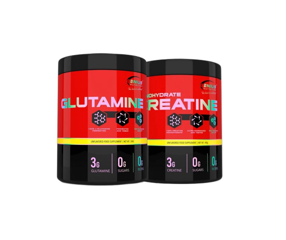 GLUTAMINE 300G/100SERV - CREATINE MONOHYDRATE 400g/133 serv.