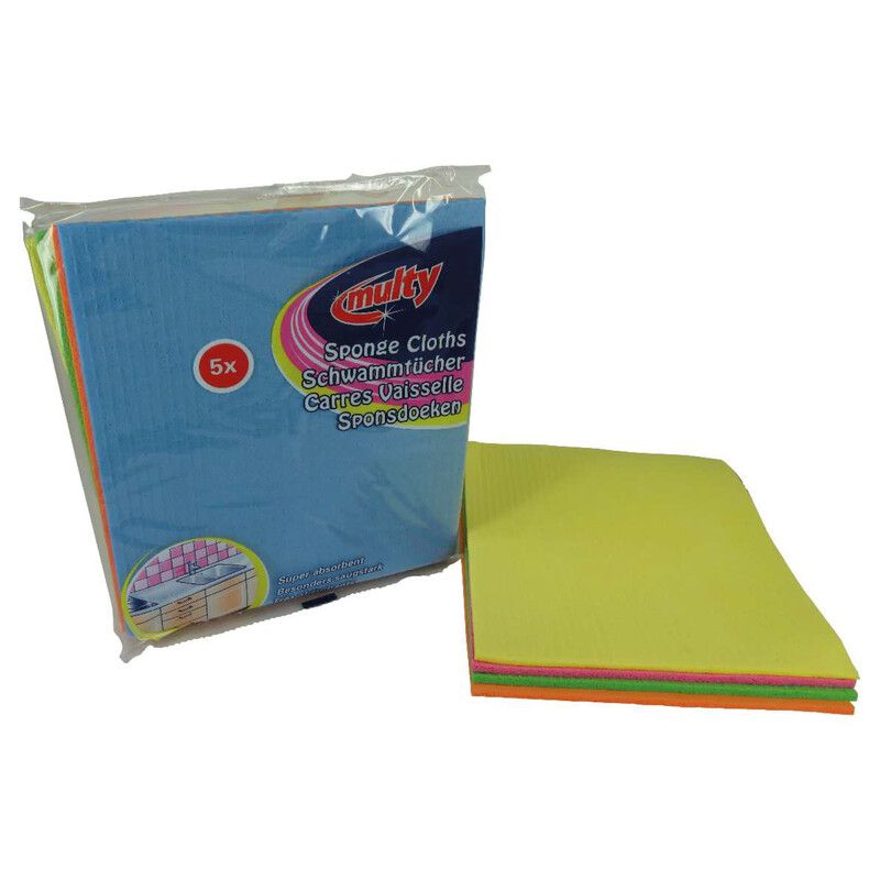 MULTY SPONSDOEKJES 5 ST 18*20CM - A991016
