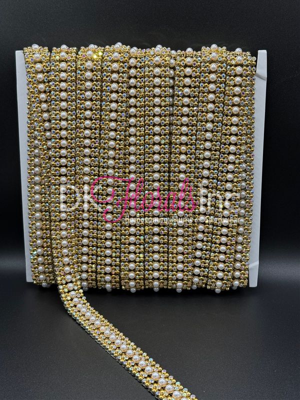 Pearl Trim (AKA Bubblegum Bling) w/ Iridescent Real stones