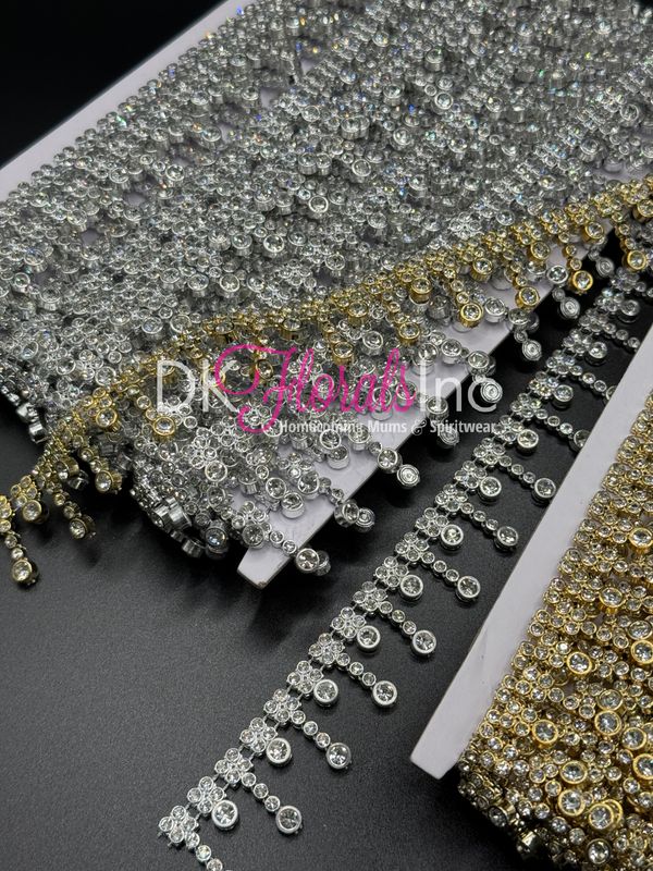 Tier Drop Rhinestone Trim w/ Real stone - -10 yards (NEW)