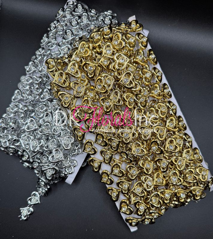 Double Heart Rhinestone Bling w/ Real stone