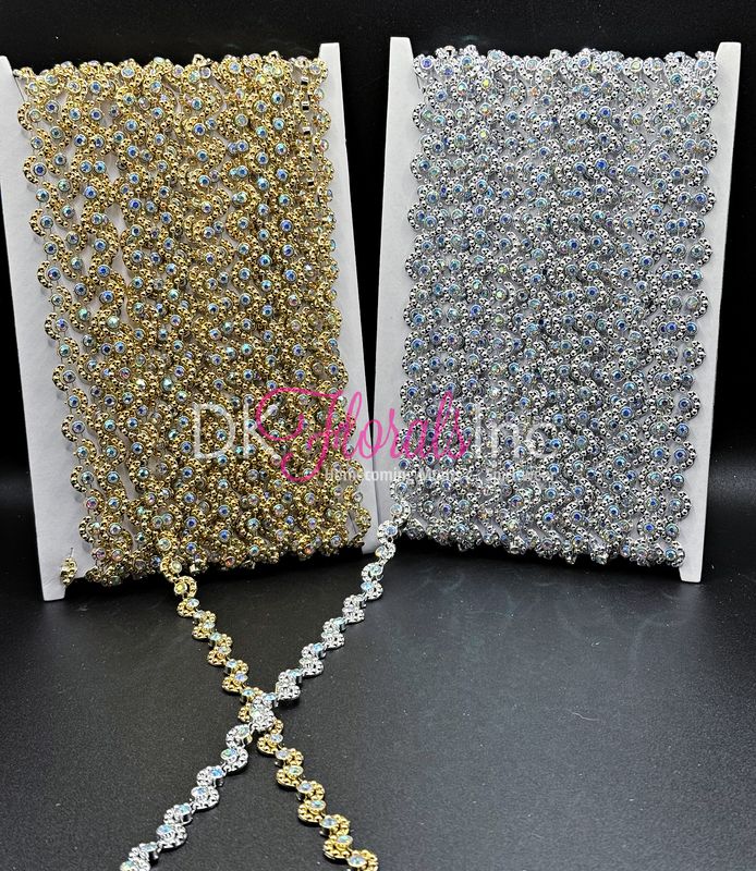 Small Wavy Rhinestone Bling w/ Real stone