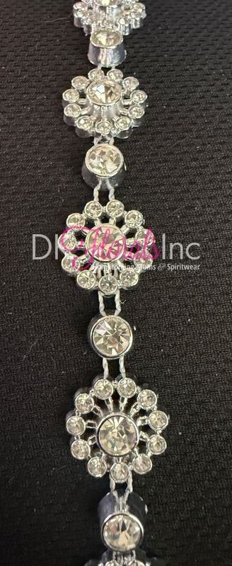 Silver Petite Diamond Flower (SILVER only) Clear Stones