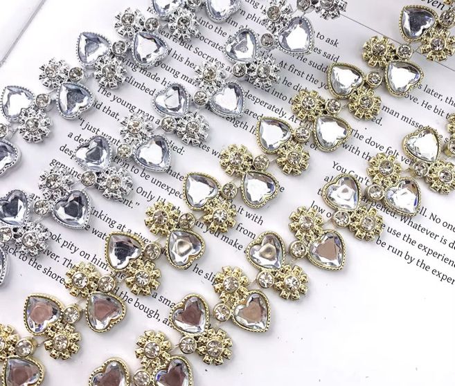 DBL Face Heart w/real Stone