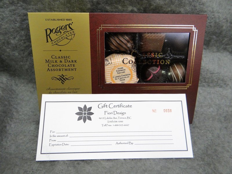 Gift Certificate and Rogers' Gourmet Chocolate