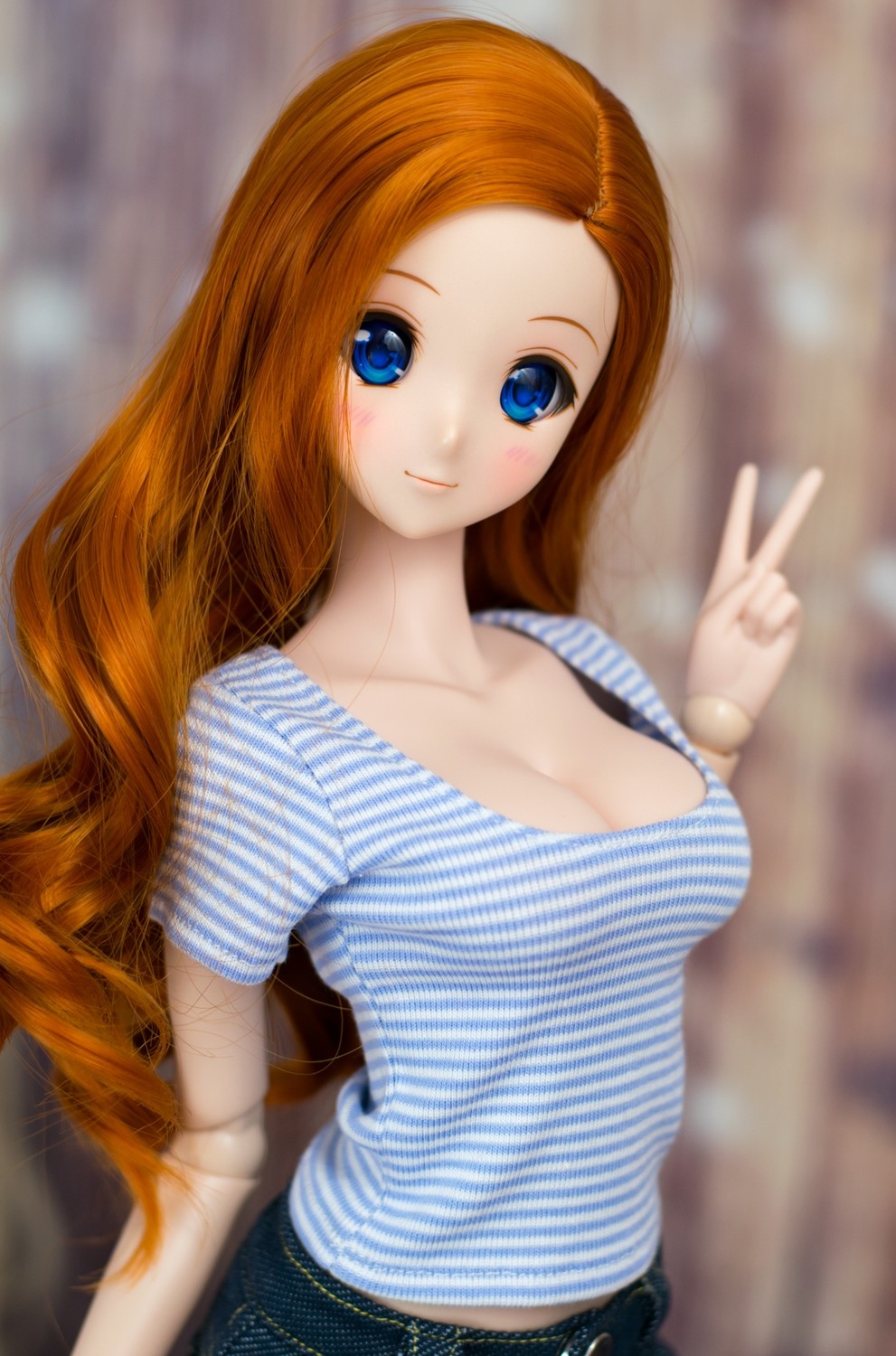 The Cleavage Top - Blue Striped The Cleavage Top - Blue Striped