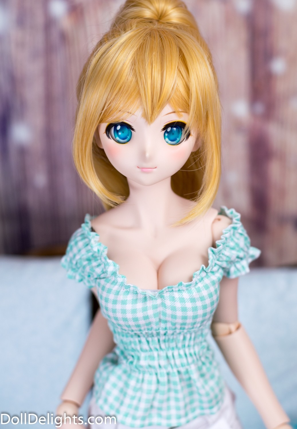 Shirred Teal Checkered Top Shirred Teal Checkered Top