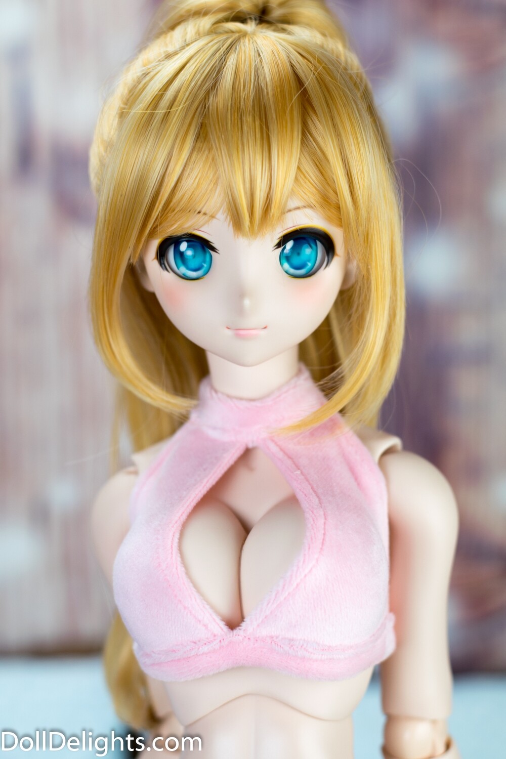 Pink Velvet Keyhole Top