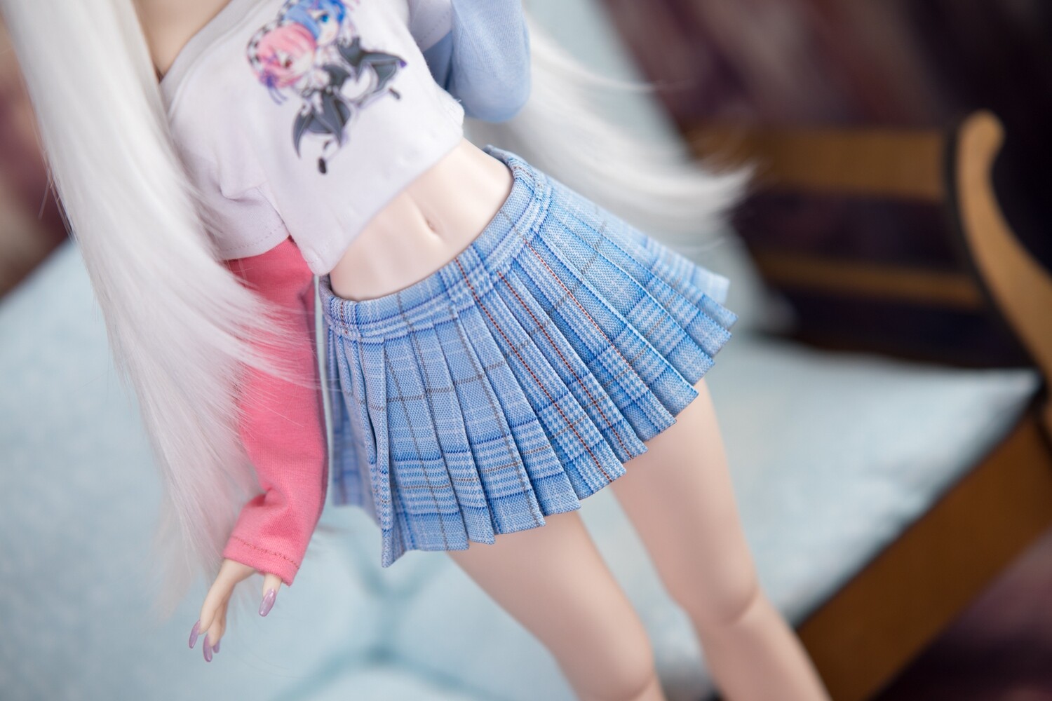 Light Blue Plaid Skirt Light Blue Plaid Skirt