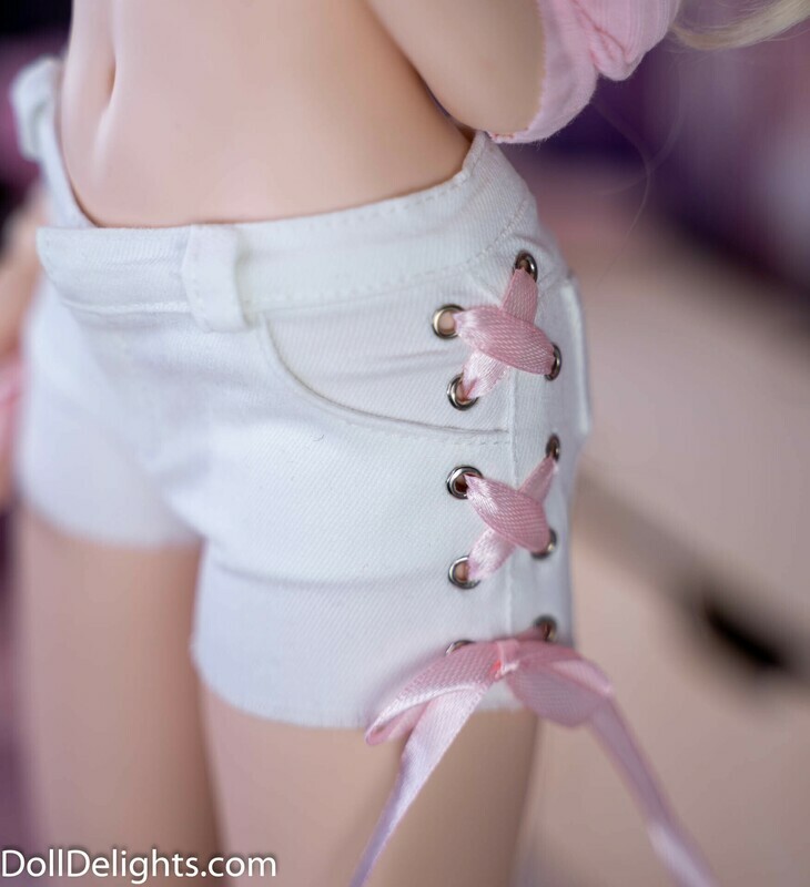 Lace Up Shorts - White Lace Up Shorts - White