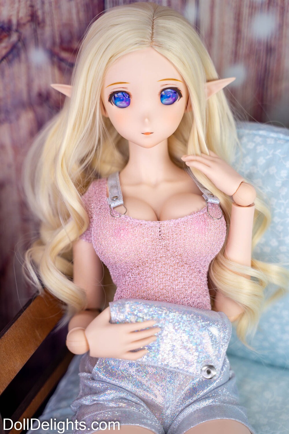 Cleavage Top - Sheer Pink Sparkle Cleavage Top - Sheer Pink Sparkle