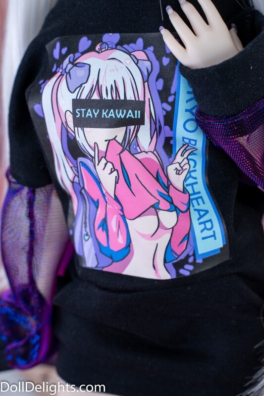 Tokyo Blackheart Hoodie Dress - "Stay Kawaii" - Black