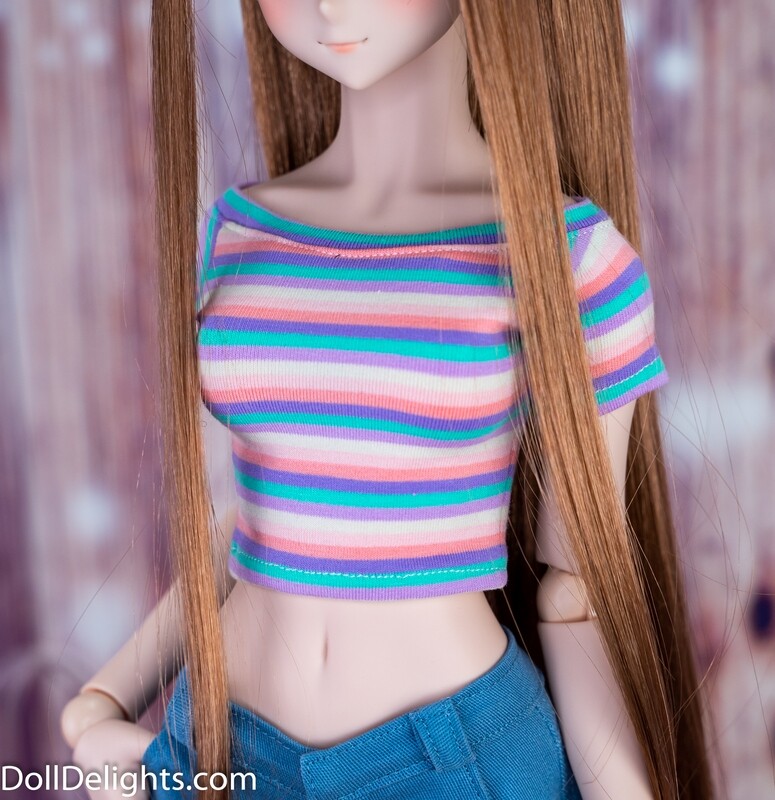 Rainbow Striped Basic Crop