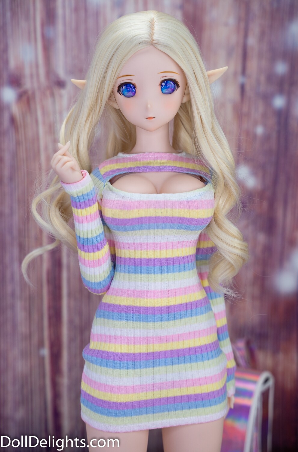 Rainbow Striped Cutout Dress
