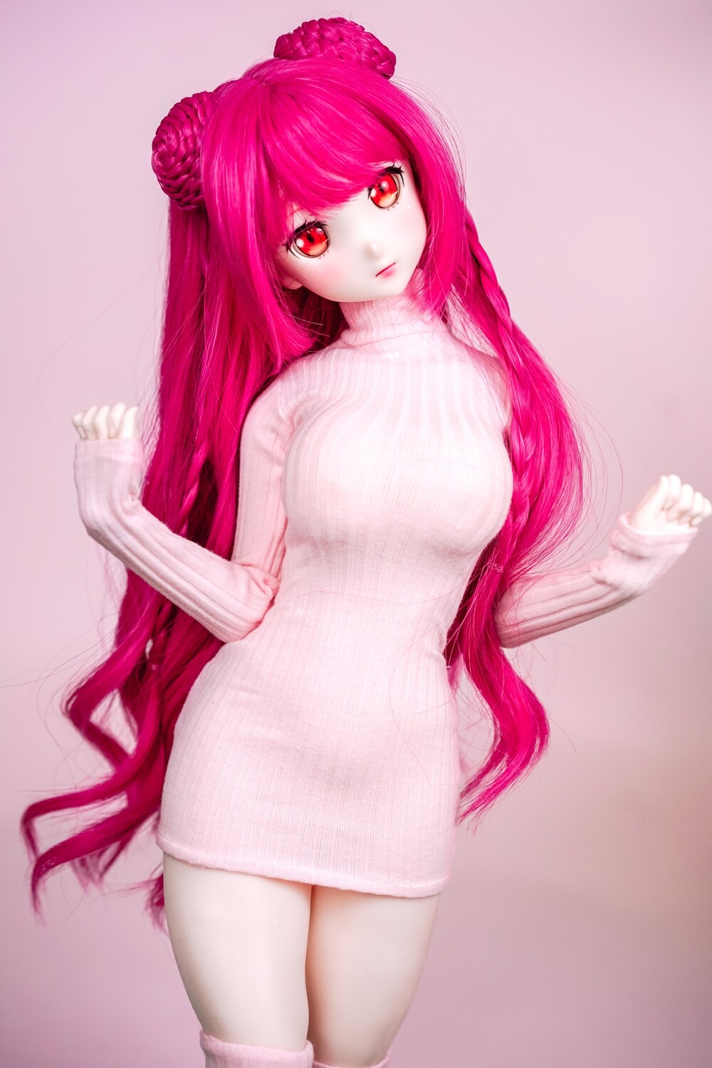 Ribbed Bodycon Dress Set - Pink Ribbed Bodycon Dress Set - Pink