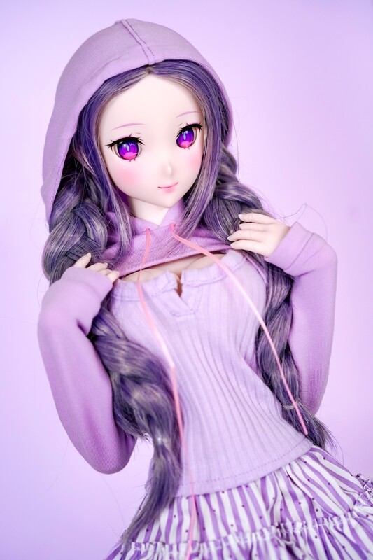Shrug Hoodie & Ribbed Tank Set - Purple