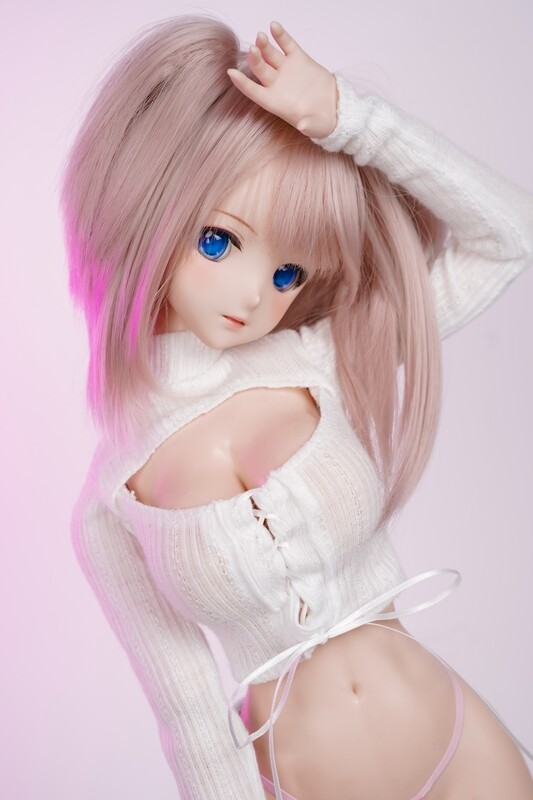 Lace Front Cleavage Top (White & Pink)