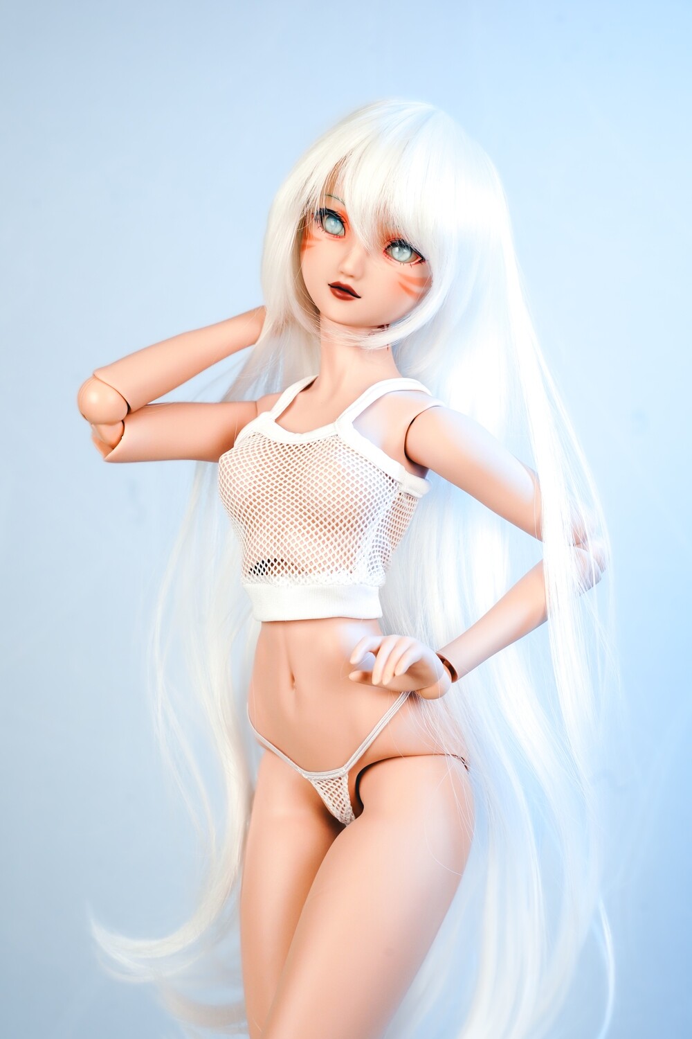 Mesh Thong & Thigh Highs "The Cake" Mesh Thong & Thigh Highs "The Cake", Color: White