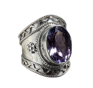 Faceted Amethyst Ring