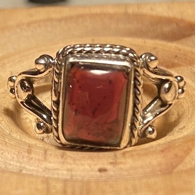 Rectangle Garnet Ring