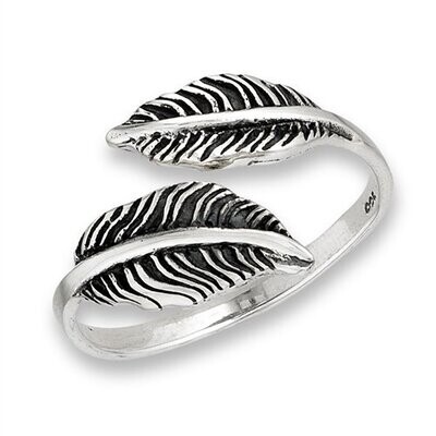 Feather Ring Sterling Adjustable