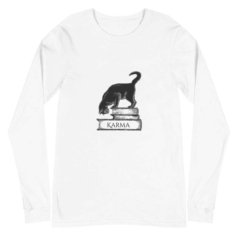 &quot;Karma is a Cat&quot; Unisex Long Sleeve Tee