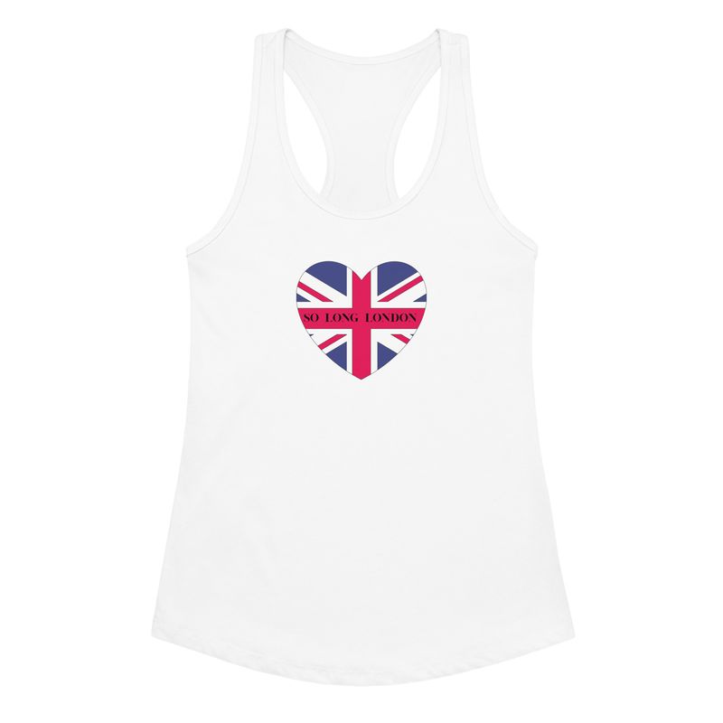 &quot;So Long, London&quot; Women’s fitted racerback tank top