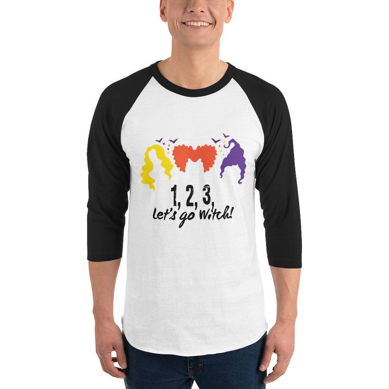 &quot;Let&#39;s Go Witch, Hocus Pocus&quot; 3/4 sleeve raglan shirt