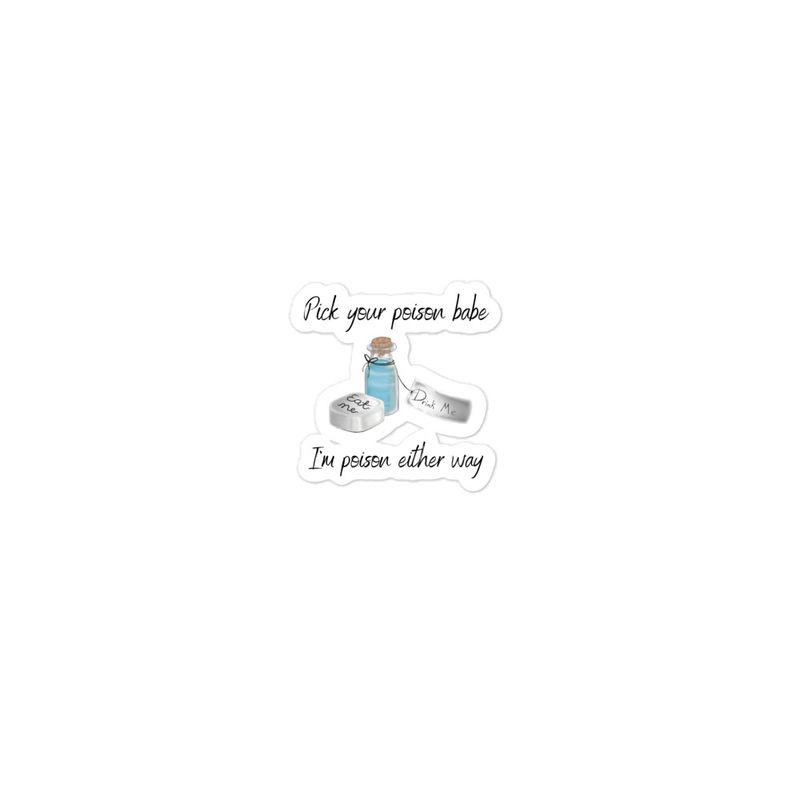 &quot;Alice in Wonderland Drink Me Poison- IGGYB&quot; Bubble-free stickers