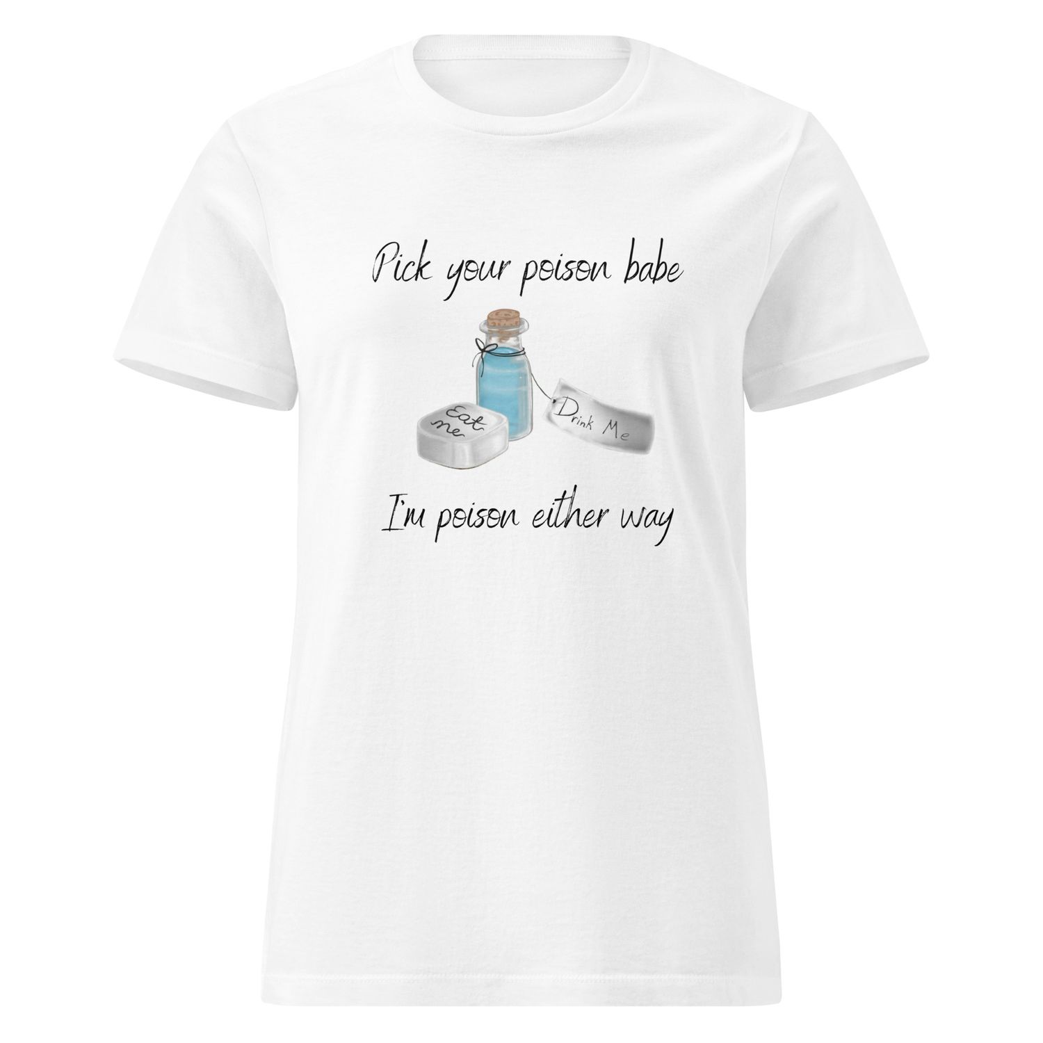 &quot;Alice in Wonderland Drink Me Poison- IGGYB&quot; basic softstyle t-shirt