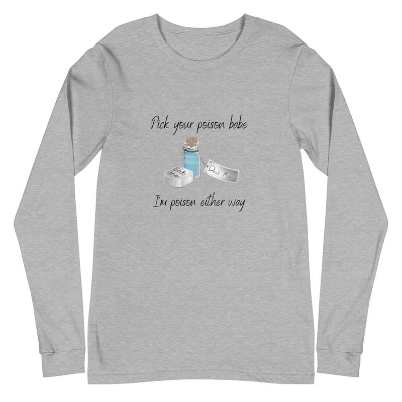 &quot;Alice in Wonderland Drink Me Poison- IGGYB&quot; Unisex Long Sleeve Tee