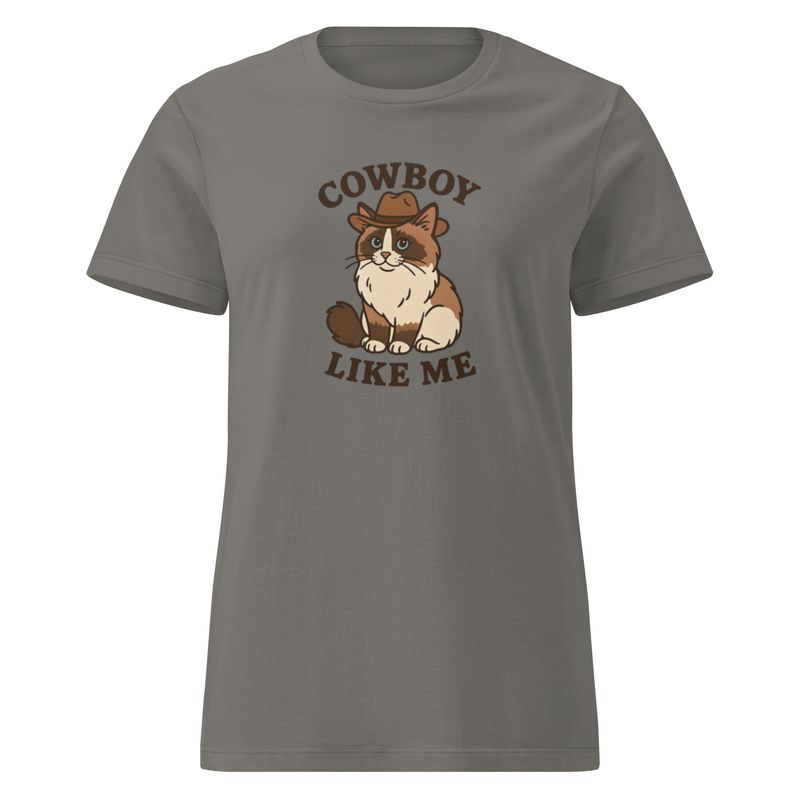 &quot;Cowboy Like Me Cat&quot; Women’s basic softstyle t-shirt
