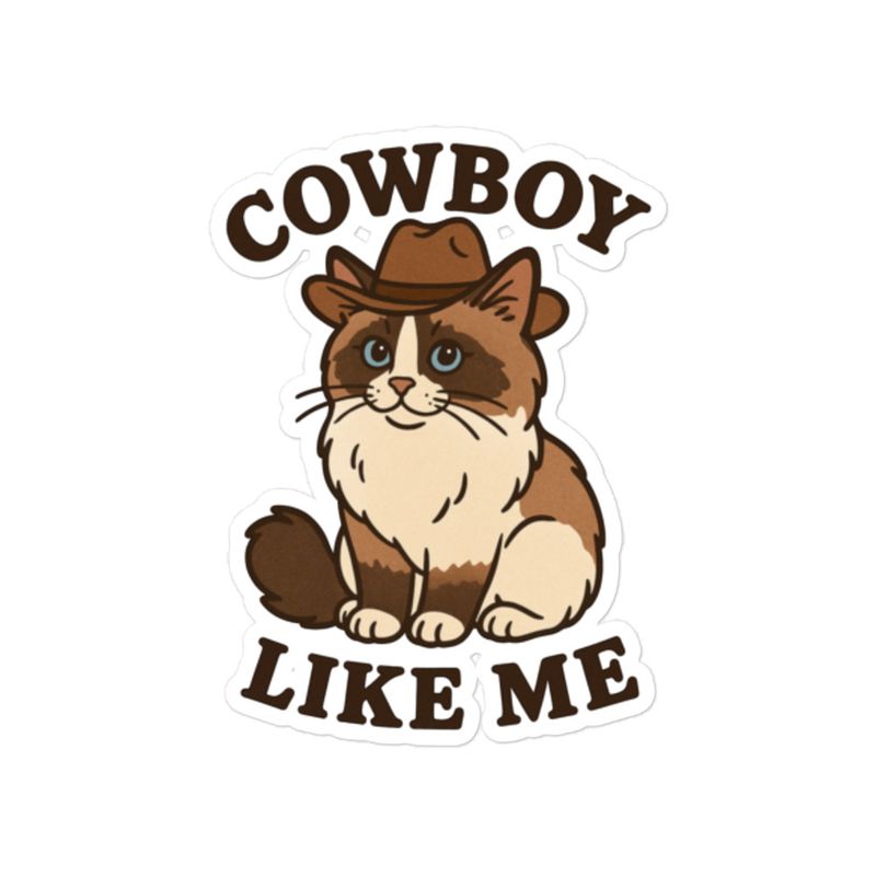 &quot;Cowboy Like Me Cat&quot; stickers