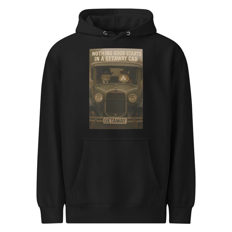 &quot;Getaway Car x Bonnie and Clyde Cats&quot; Unisex premium mid-weight hoodie