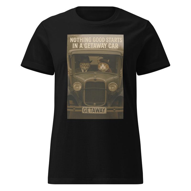 &quot;Getaway Car x Bonnie and Clyde Cats&quot; Women’s basic softstyle t-shirt