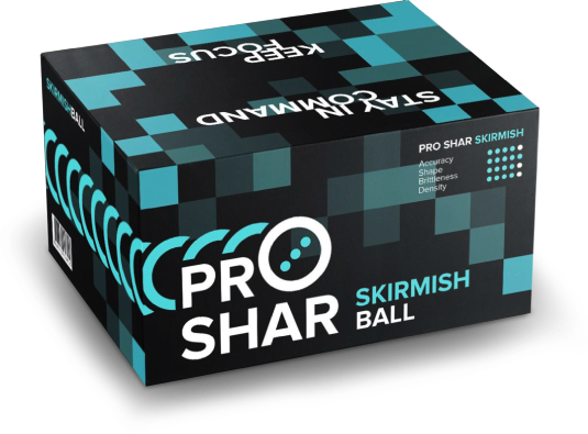 PROSHAR Skirmish .68 cal Paintballs - Case of 2000 Rds - Light Green/Green Shell - Yellow Fill