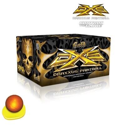 DXS Gold .68 cal Paintballs - Case of 2000 Rds - Magma Shell - Yellow Fill