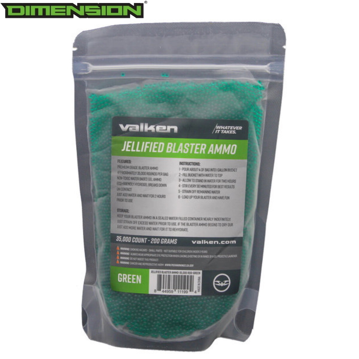 Valken Jellified Blaster Ammo -35,000rds - Green