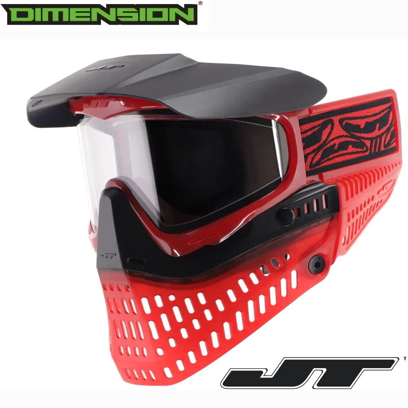 JT Proflex LE Paintball Mask - Ice Series Red w/ Clear Thermal Lens