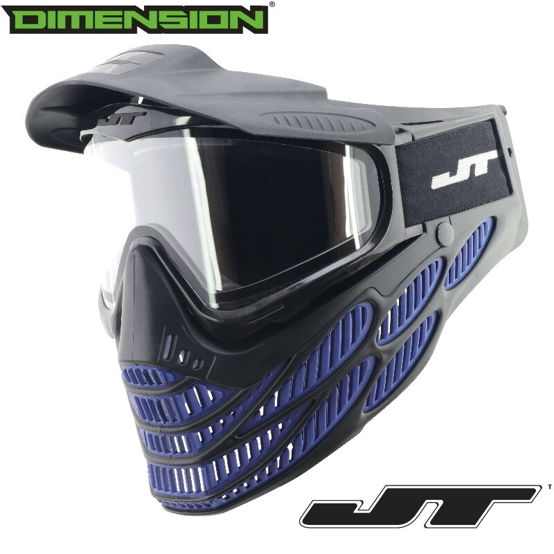 JT Spectra Flex 8 SE Paintball Mask - Black/Blue w/ Clear Thermal Lens